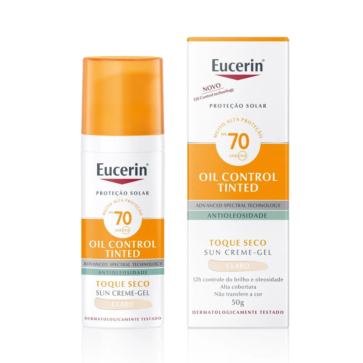 Protetor Solar Eucerin Oil Control Gel Creme Tinted FPS 70