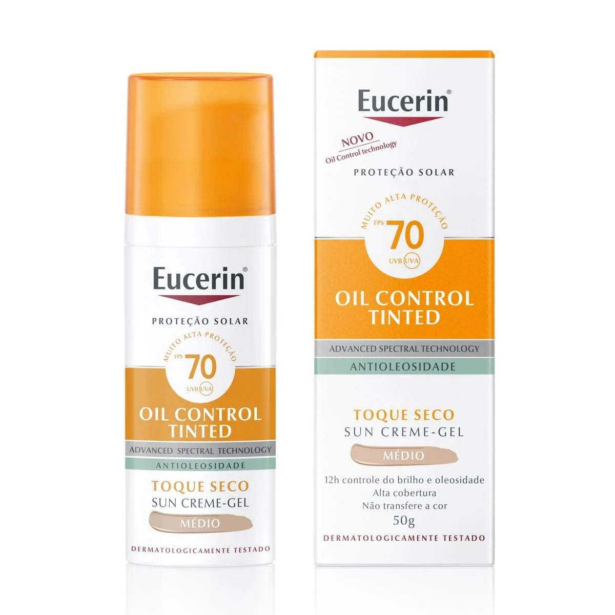 Protetor Solar Eucerin Oil Control Gel Creme Tinted FPS 70