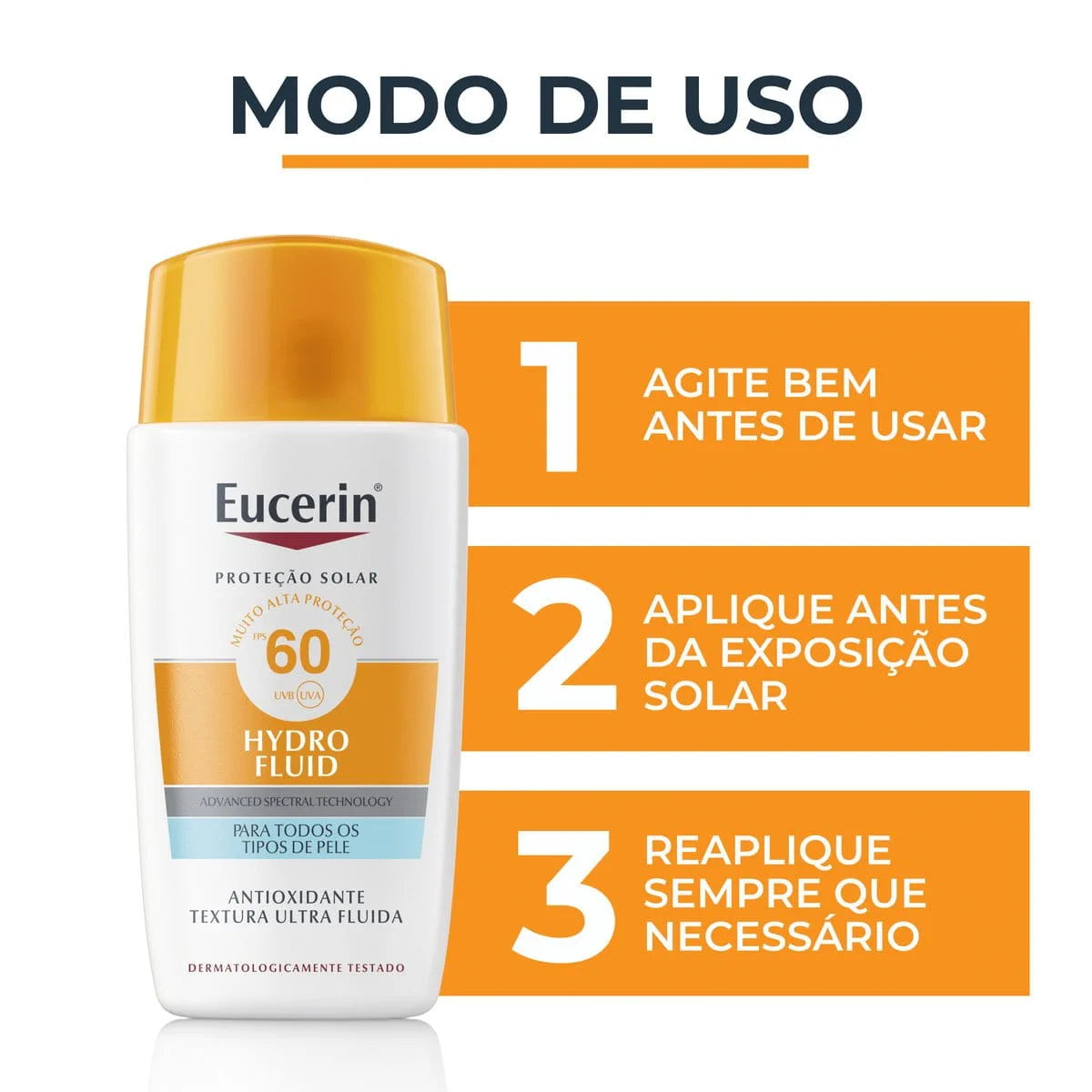 Eucerin Sun Hydro Fluid Protetor Solar Facial FPS 60 50ml